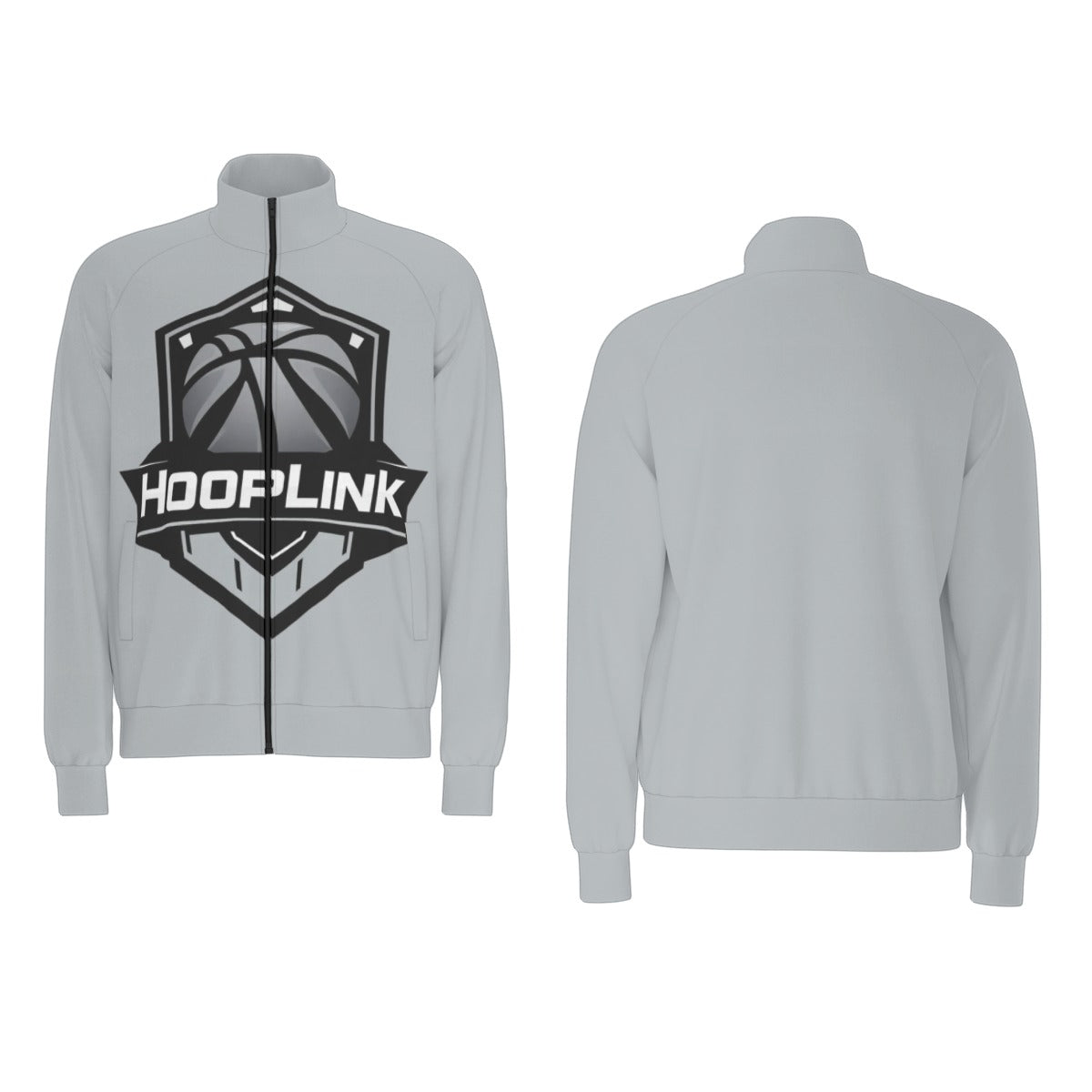 HoopLink Badge Raglan-Sleeve Stand Collar Jacket