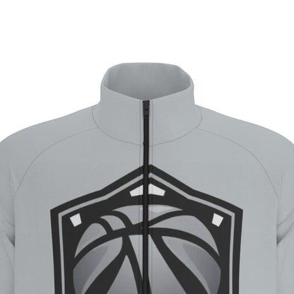 HoopLink Badge Raglan-Sleeve Stand Collar Jacket
