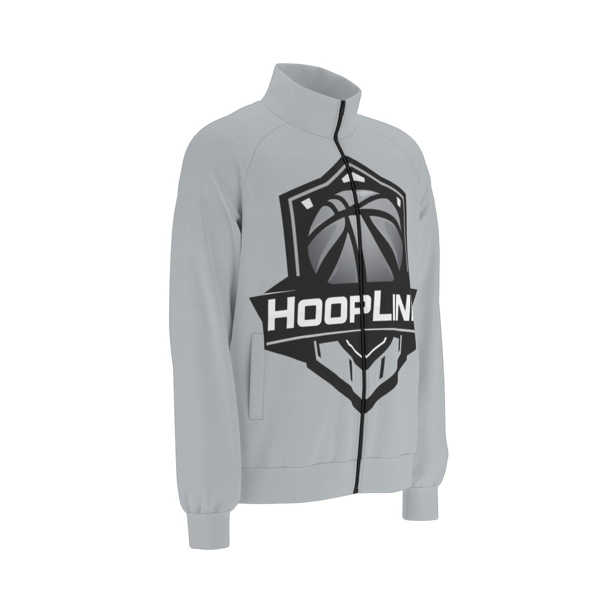 HoopLink Badge Raglan-Sleeve Stand Collar Jacket