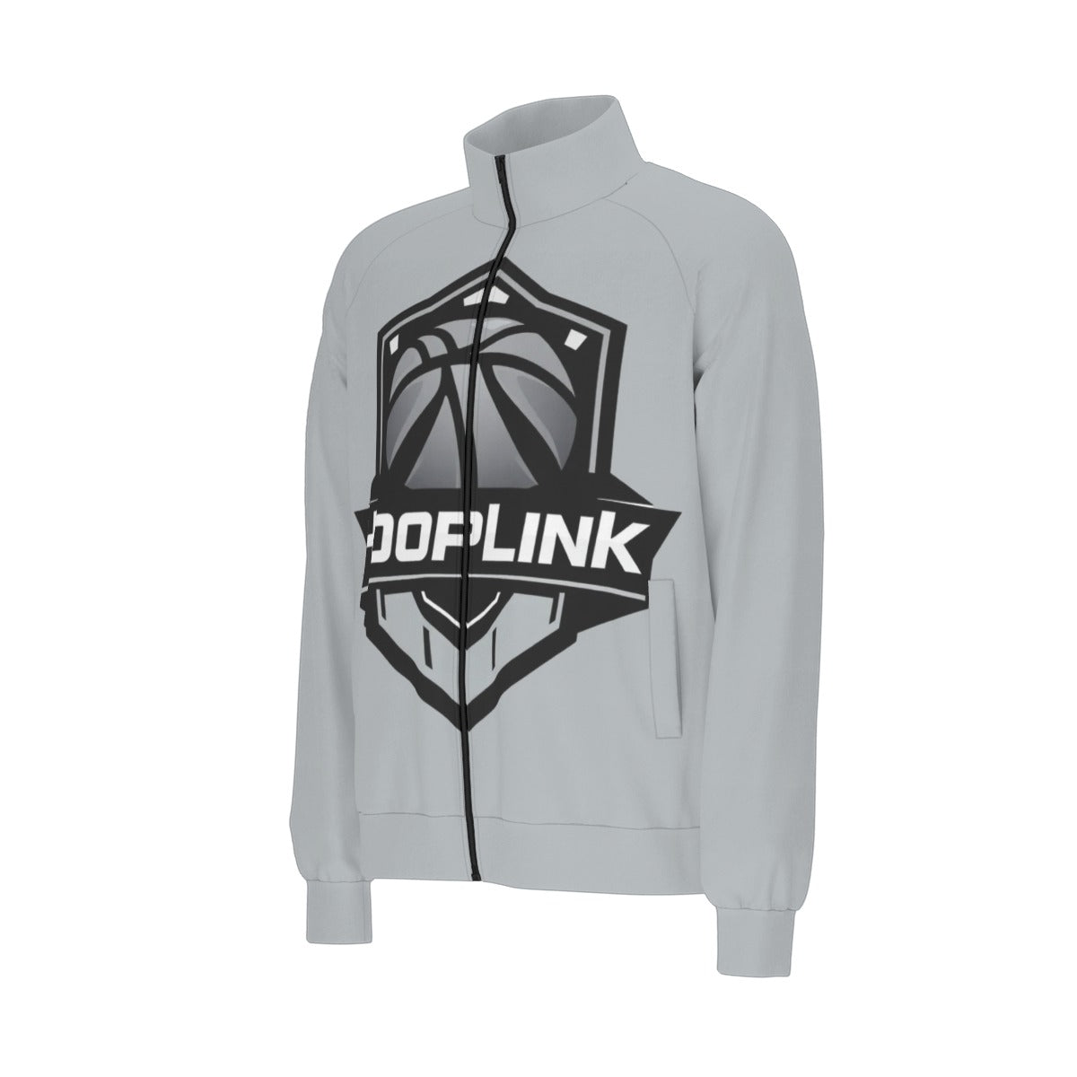 HoopLink Badge Raglan-Sleeve Stand Collar Jacket