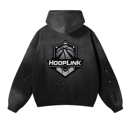 Verified Hoopers Vintage Wash Frayed Fleece Hoodie