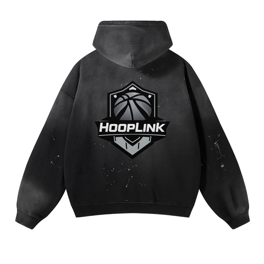 Verified Hoopers Vintage Wash Frayed Fleece Hoodie