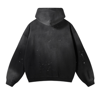HoopLink Logo Vintage Wash Frayed Fleece Hoodie